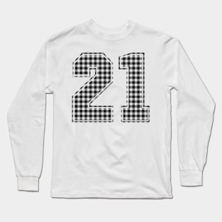 Plaid Number - 21 - Dark Long Sleeve T-Shirt